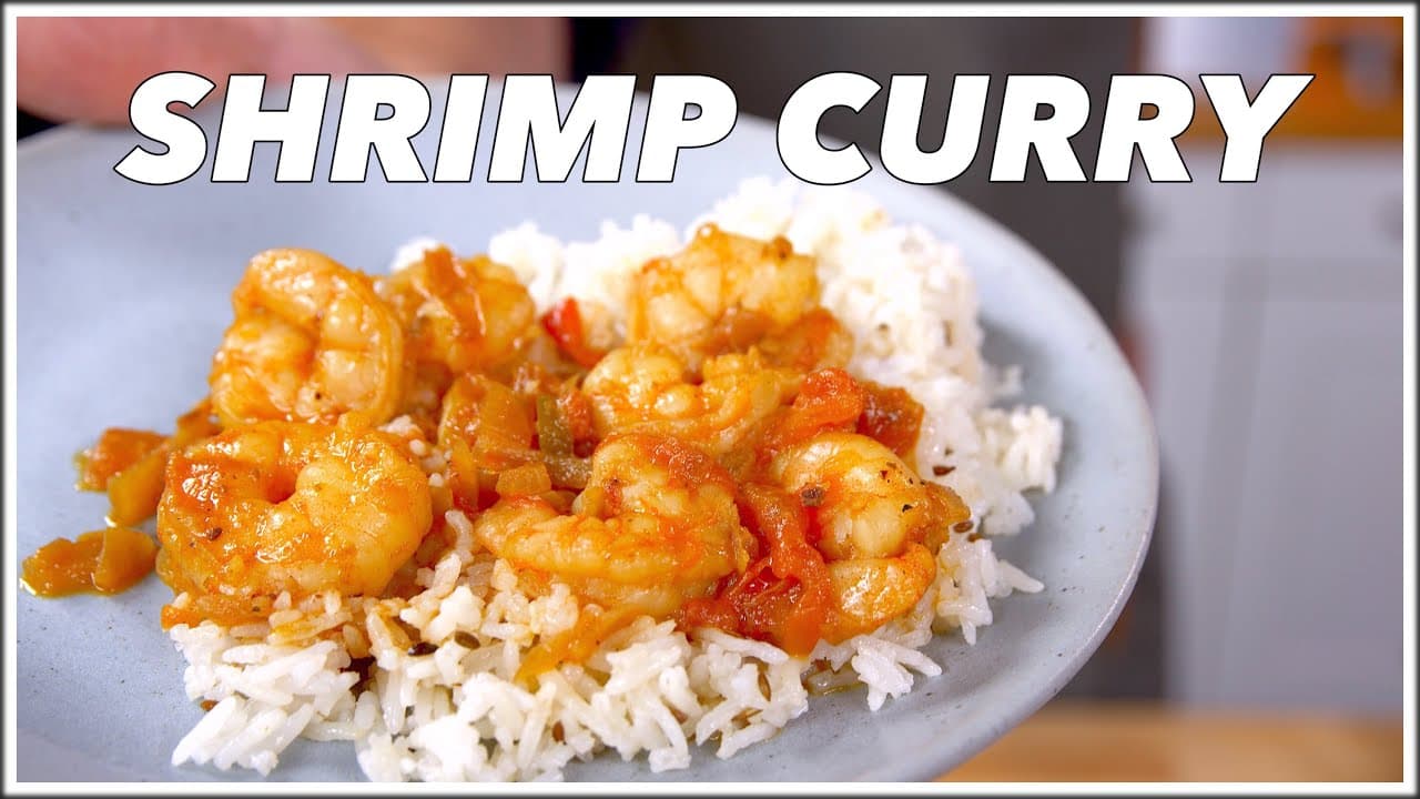 Video thumbnail: Shrimp Curry (But It Could Be Any Protein) - Prawns Gravy - Prawn Masala Curry Glen & Friends