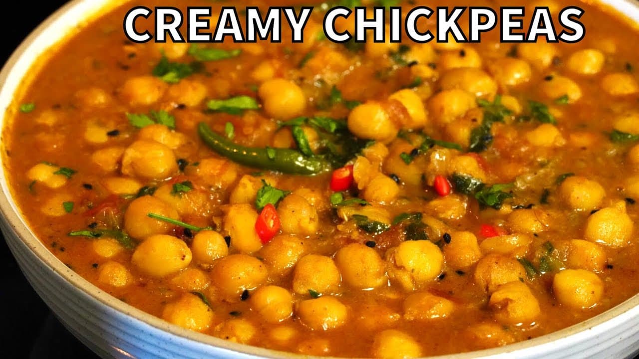 Video thumbnail: YUMMY CREAMY CHICKPEA CURRY (VEGAN) | CHICKPEA RECIPE INDIAN STYLE
