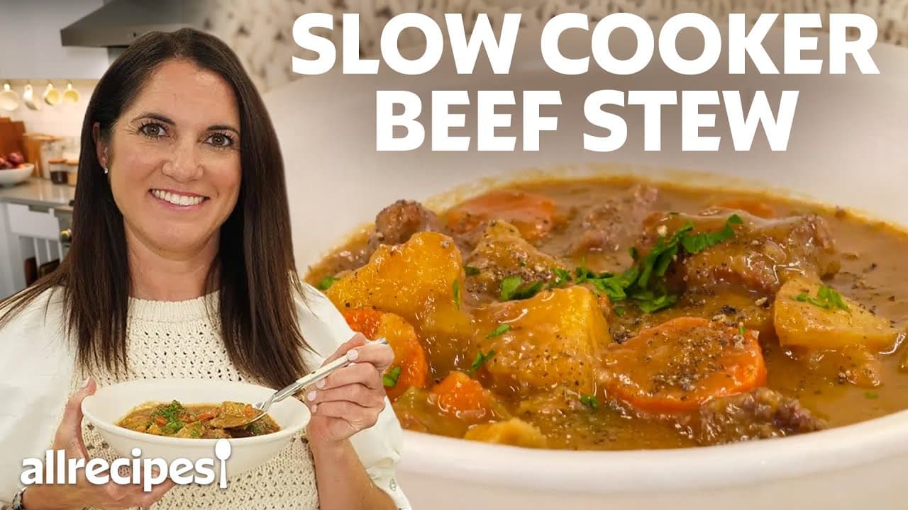 Video thumbnail: How to Make Slow Cooker Beef Stew | Get Cookin' | Allrecipes