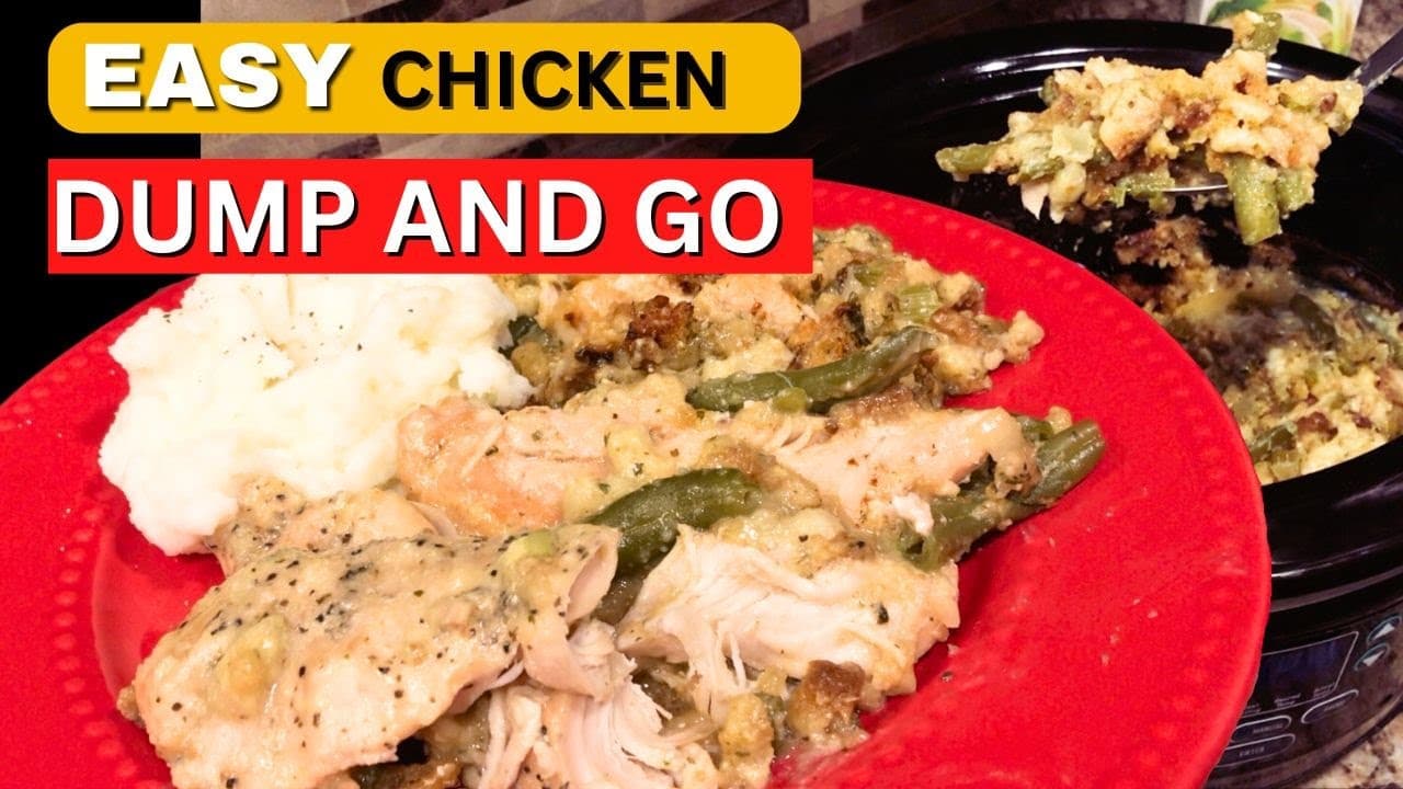 Video thumbnail: EASIEST Crockpot Chicken & Stuffing Recipe EVER!