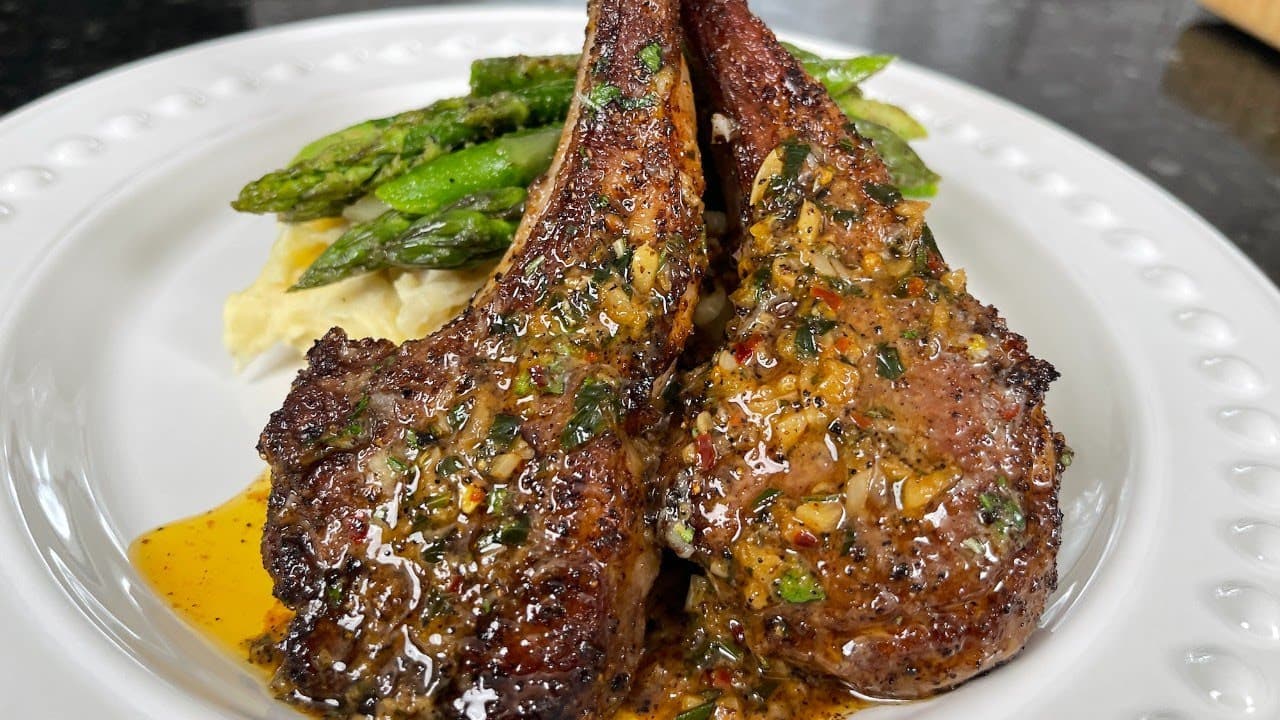 Video thumbnail: Lemon Garlic Butter Lamb Chops | Juicy & Delicious Lamb Chops Recipe