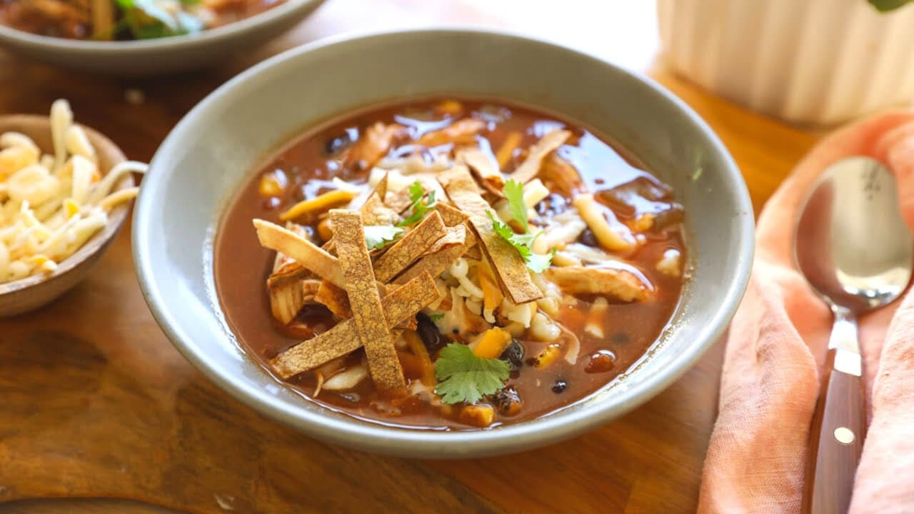 Video thumbnail: Slow Cooker Chicken Tortilla Soup