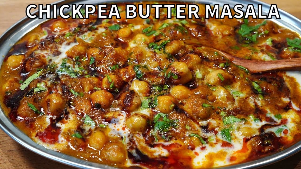 Video thumbnail: RESTAURANT STYLE CHICKPEA BUTTER MASALA (EASY TO MAKE) | Chole Butter Masala