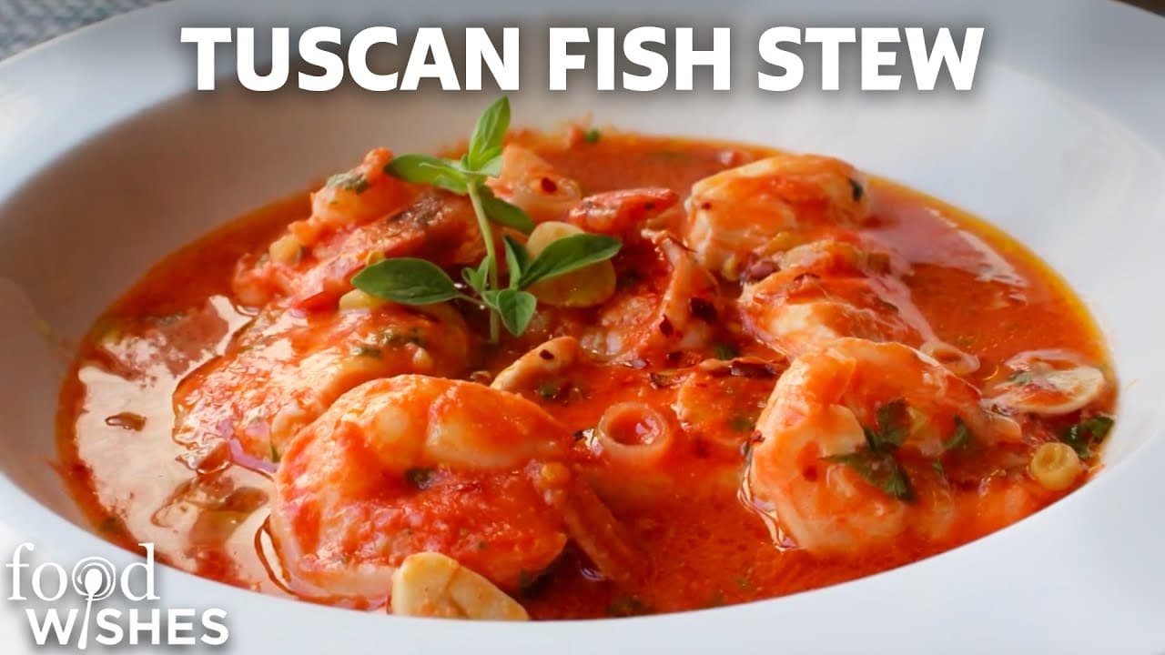 Video thumbnail: Tuscan Fish Stew (Seafood Medley in a Tomato Base) | Food Wishes