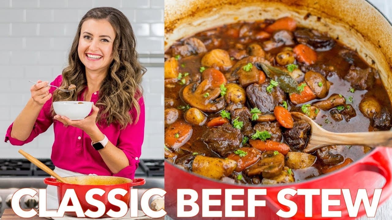 Video thumbnail: Classic Beef Stew Recipe For Dinner - Natasha's Kitchen