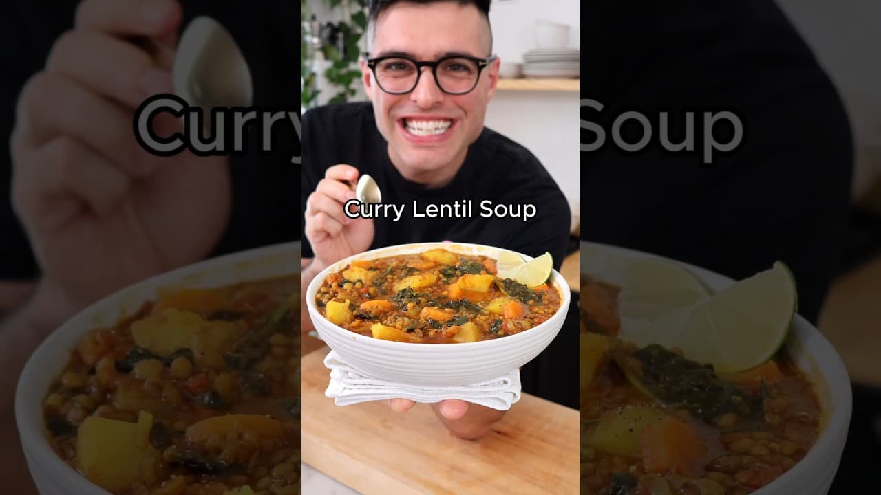 Video thumbnail: Curry Lentil Soup in 30 mins