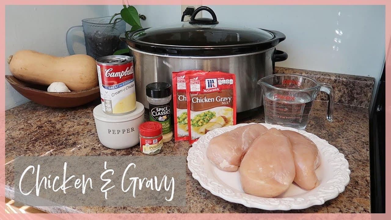 Video thumbnail: Crockpot Chicken and Gravy | Dump and Go Crockpot Meal | Chicken Crockpot Recipe