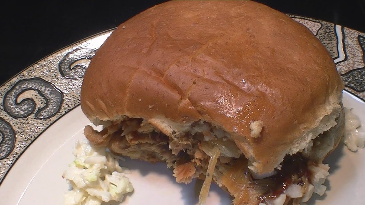 Video thumbnail: Slow Cooker Pulled Pork Tenderloin BBQ Sandwich