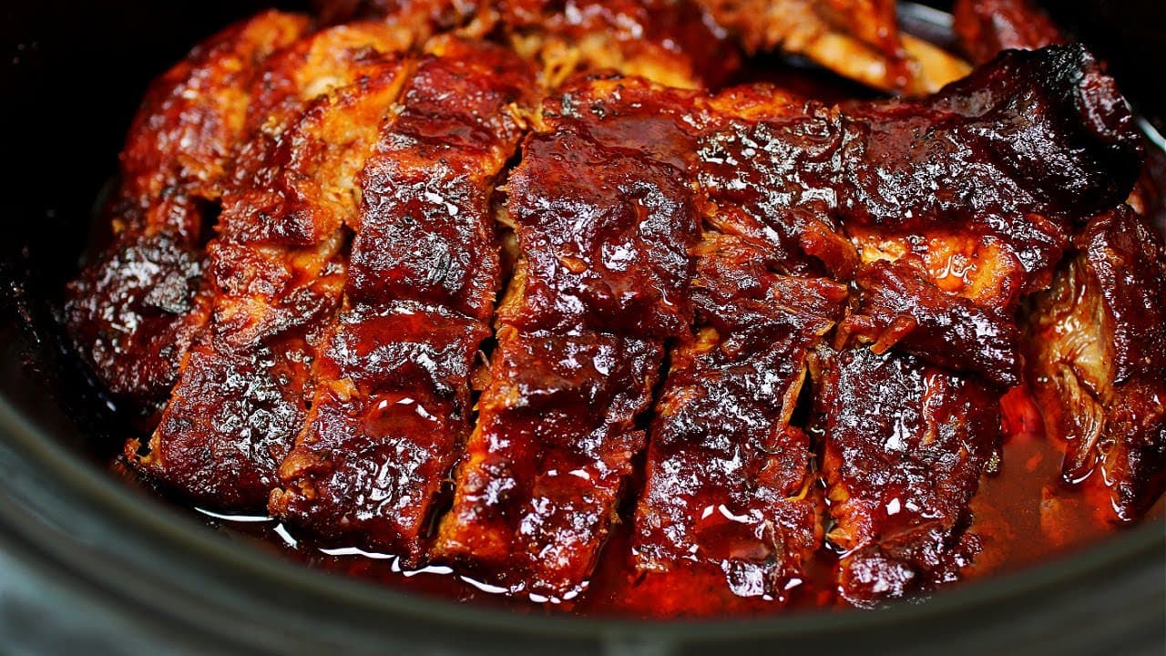 Super Easy Slow Cooker Ribs - Fall Off The Bone BBQ Ribs Recipe