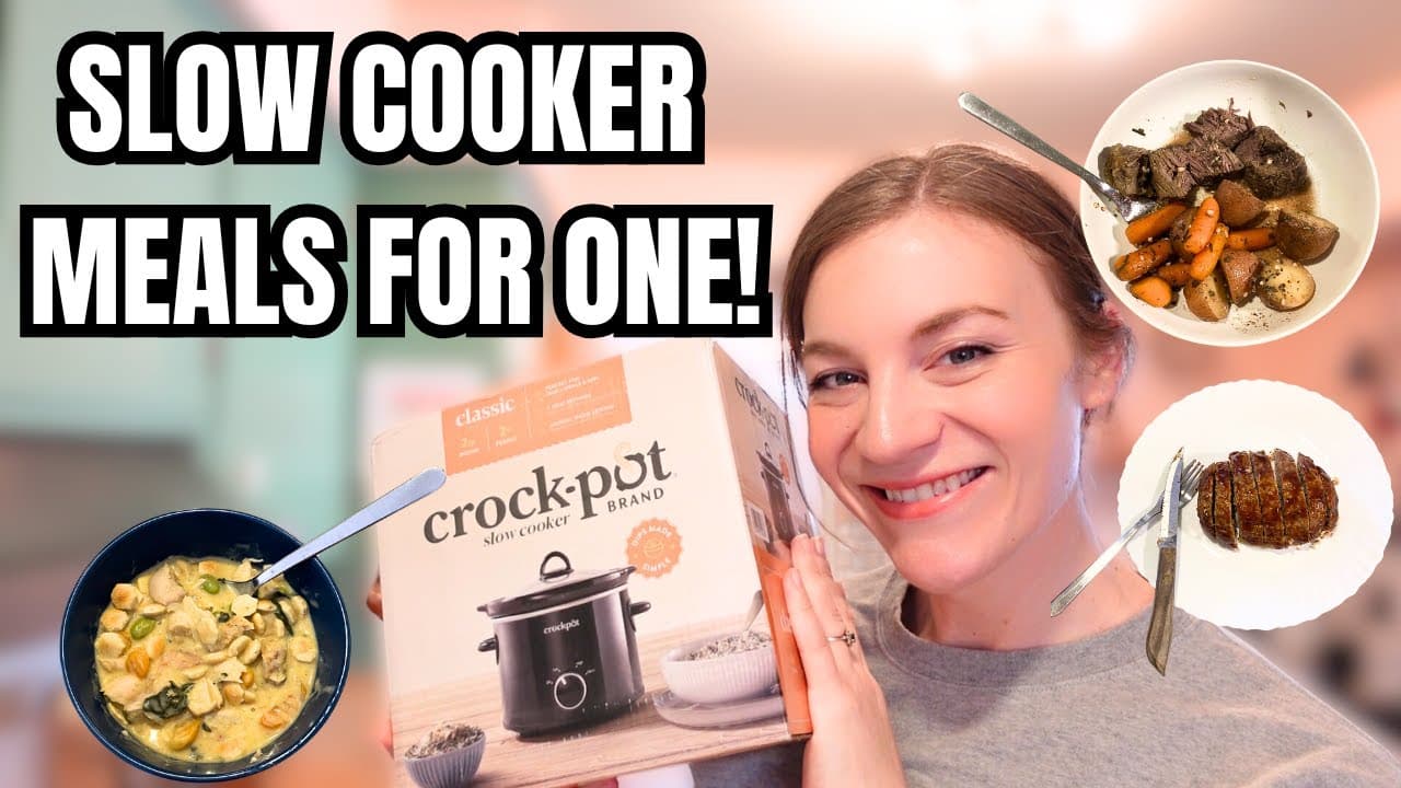 Video thumbnail: SINGLE SERVING SLOW COOKER RECIPES! CROCKPOT MEALS FOR ONE!