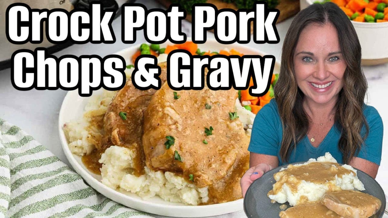 Video thumbnail: Crockpot Pork Chops & Gravy | Set-It-Forget-It Dinner!