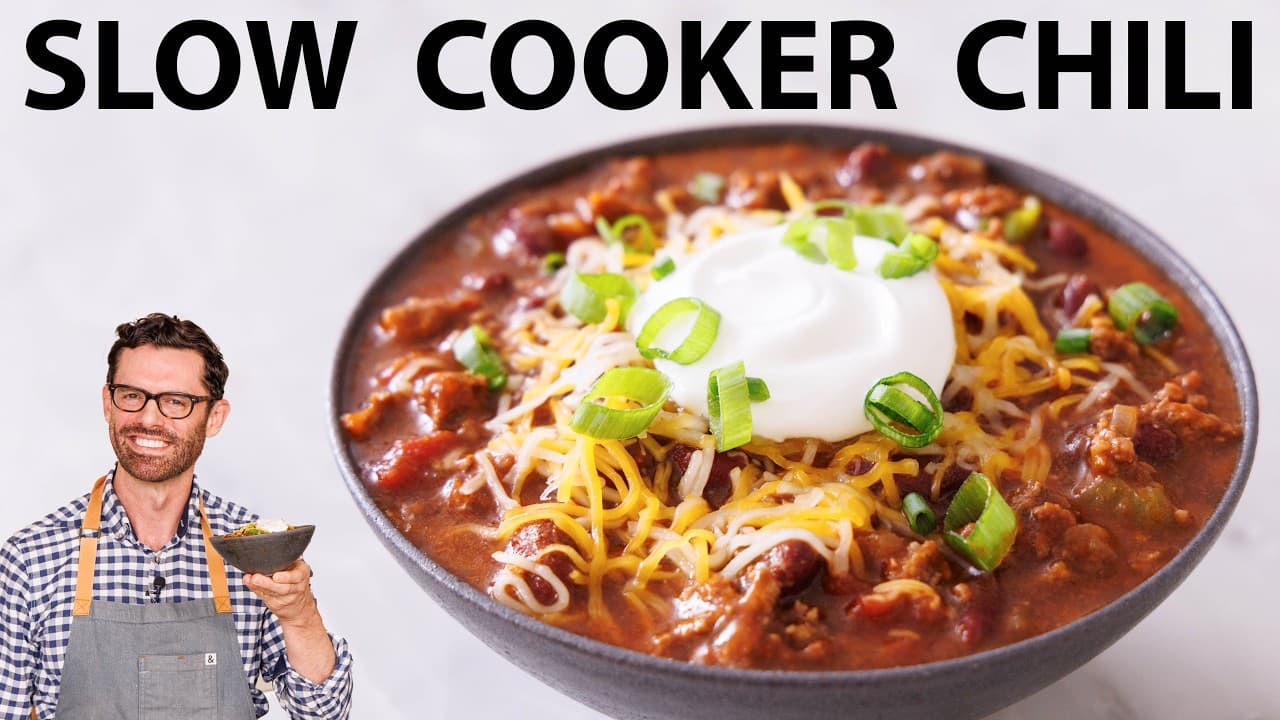 Video thumbnail: Easy Slow Cooker Chili Recipe