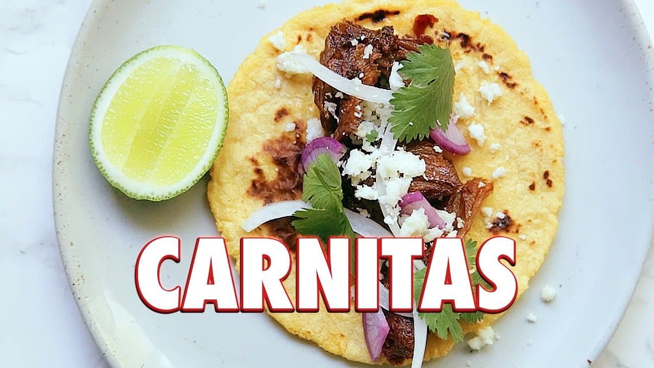 Video thumbnail: Crispy Carnitas Recipe (Mexican Slow Cooked Pulled pork)
