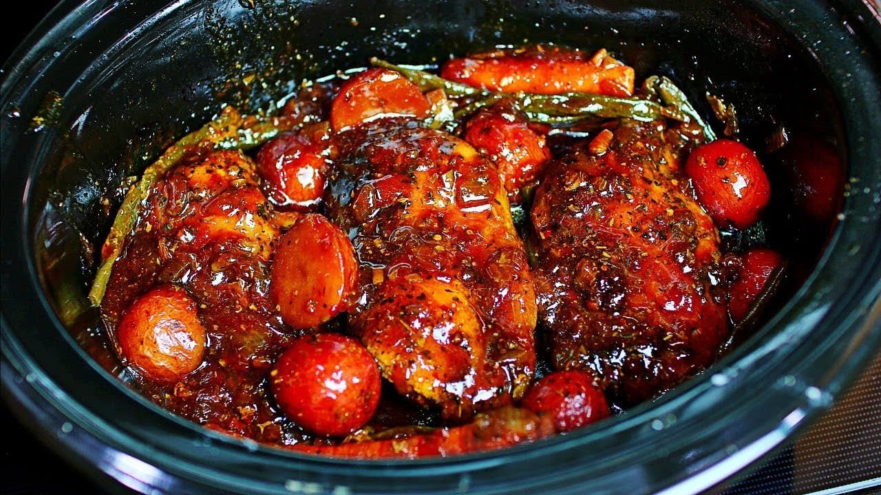 Video thumbnail: Slow Cooker Honey Garlic Chicken and Veggies Recipe - Easy Chicken and Veggies