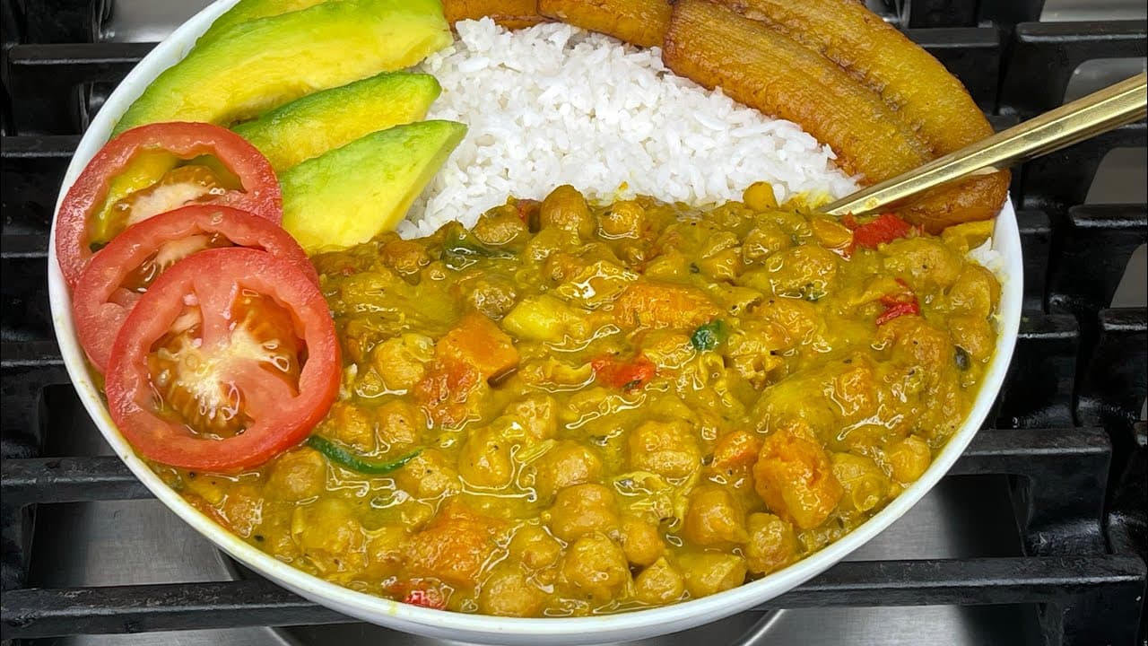 Video thumbnail: The Tastiest Curry Chickpea|Plant Based|Jamaican Style|THE RAINA’S KITCHEN