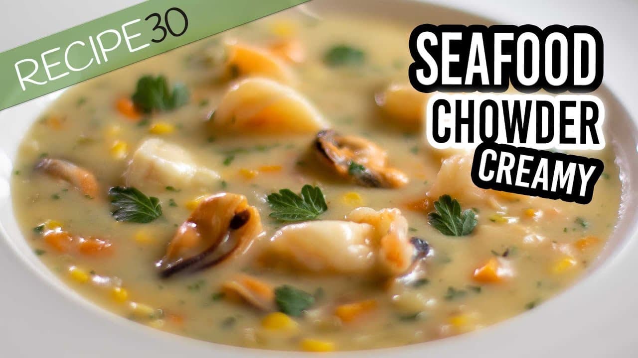 Video thumbnail: Seafood Chowder, Chunky and Creamy Guaranteed to be Amazing